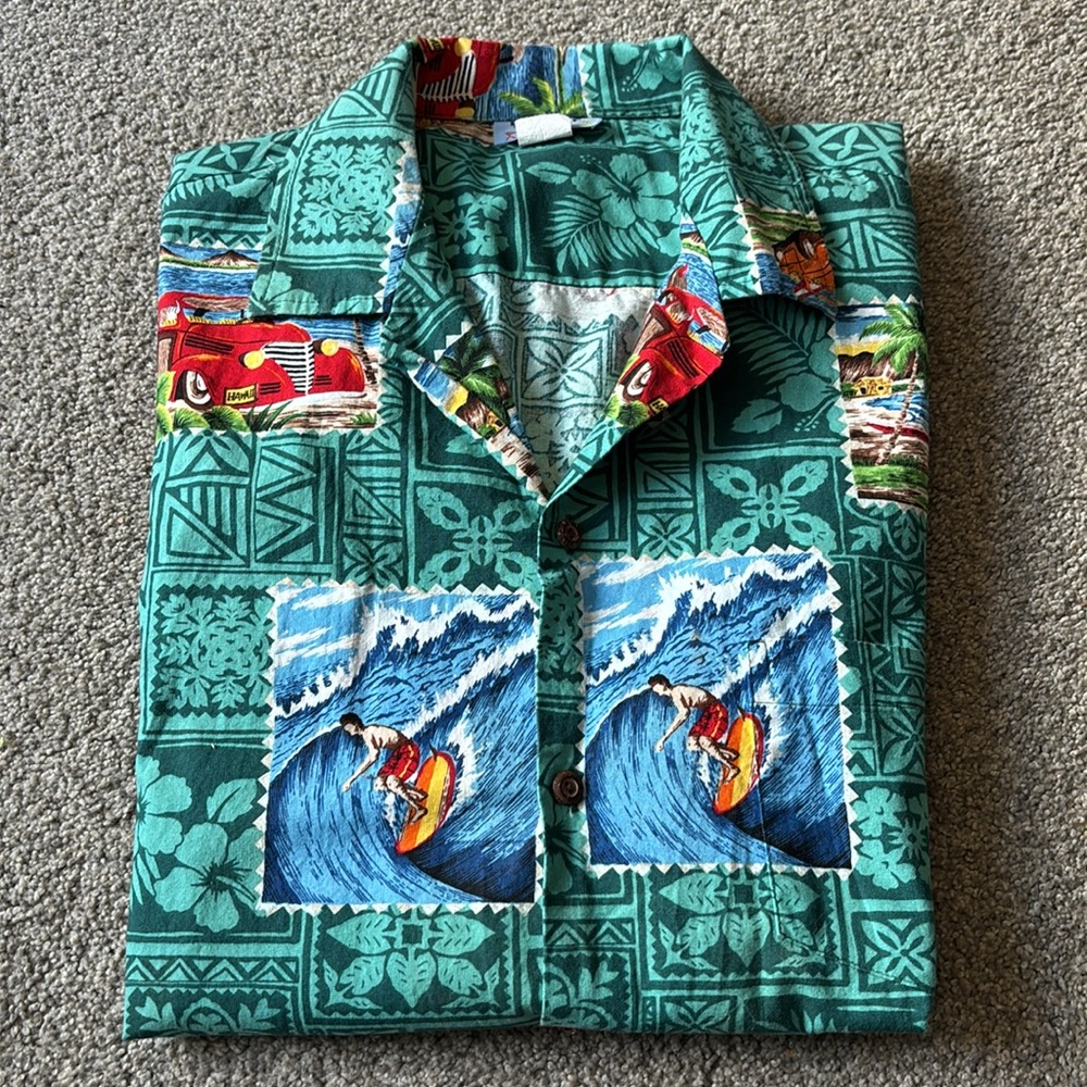 Vintage Hawaiian Tropical Cotton button up shirt XL